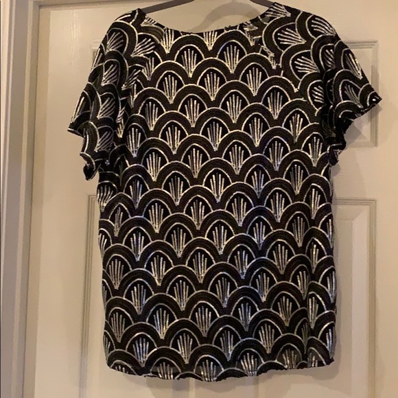 Cremieux sequined v-neck Top - Picture 6 of 8